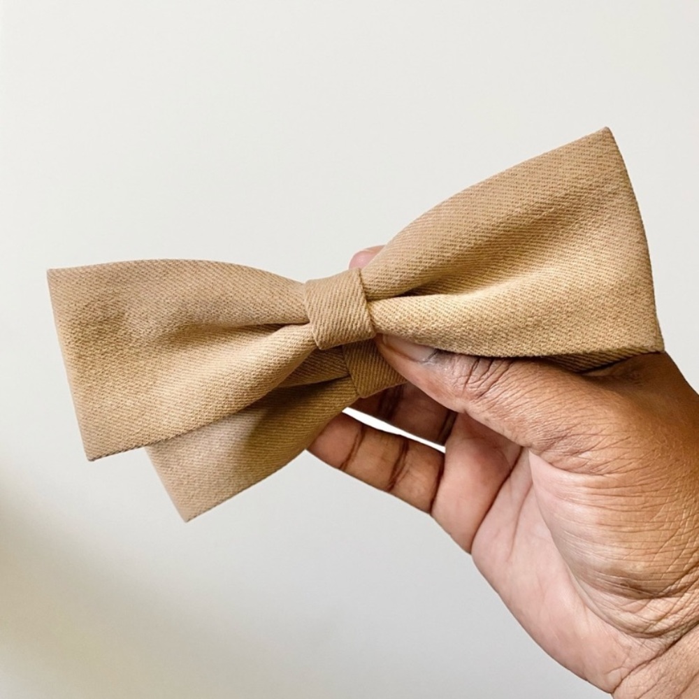 Handmade Denim Hairbows, Khaki